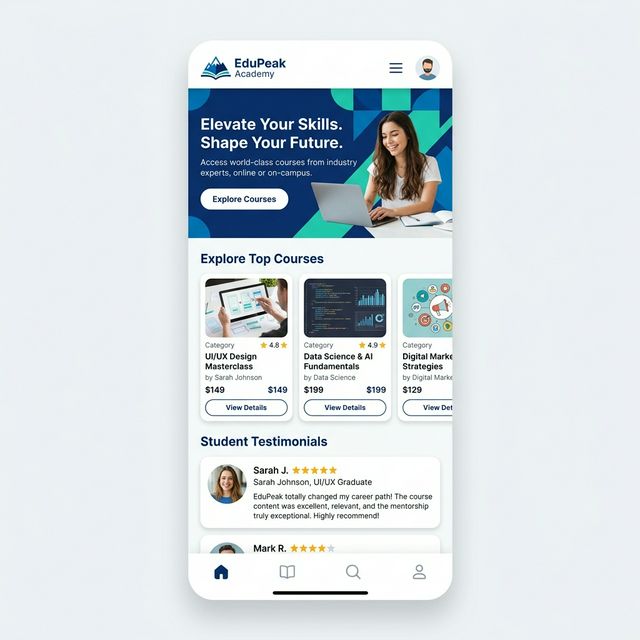 Vidya Academy Mobile Mockup